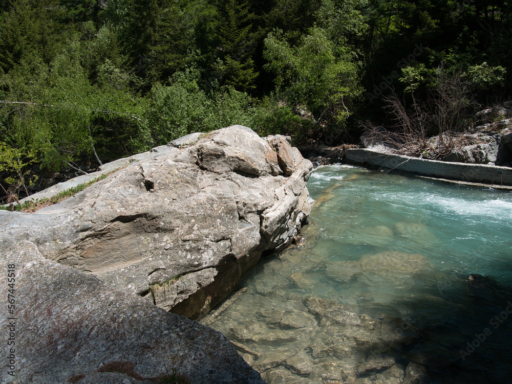 Fototapeta premium Lillaz waterfalls - Cogne - Aosta Valley. Alps, Italy. 