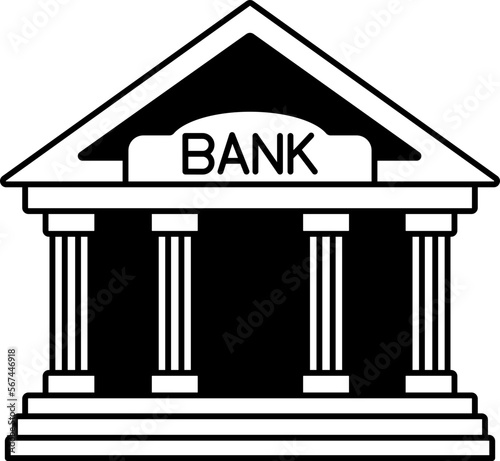 Bank investment saving banker building finance Business trade Semi-Solid Black and White