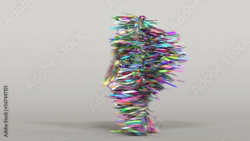 4k abstract cartoon character cloth beast dancing on white background,funny mascot animation, motion design ,seperate character with alpha channel.
