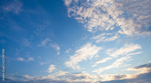 Morning blue sky background with clouds