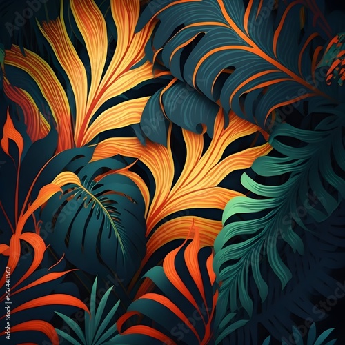 Abstract tropical leaf background