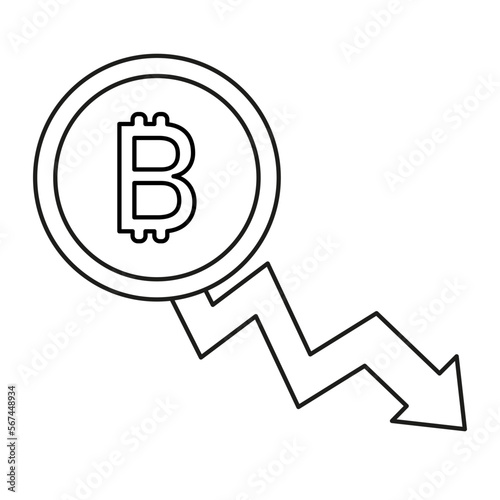 The bitcoin currency is falling. Bitcoin on the chart
