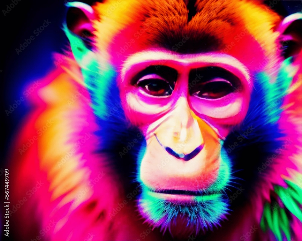 portrait of a monkey, Generative AI