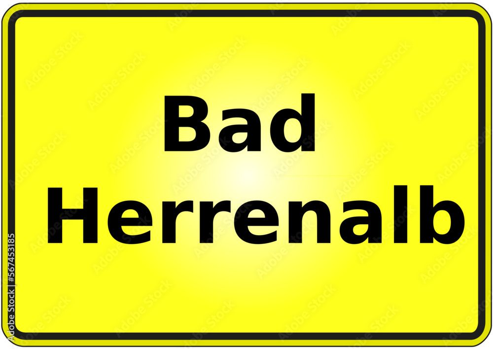 Fototapeta premium Stadteingangsschild Deutschland Stadt Bad Herrenalb