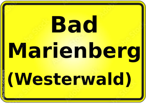 Stadteingangsschild Deutschland Stadt Bad Marienberg (Westerwald)