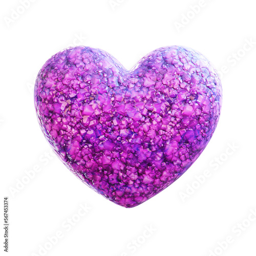 Pink stone heart 3d 