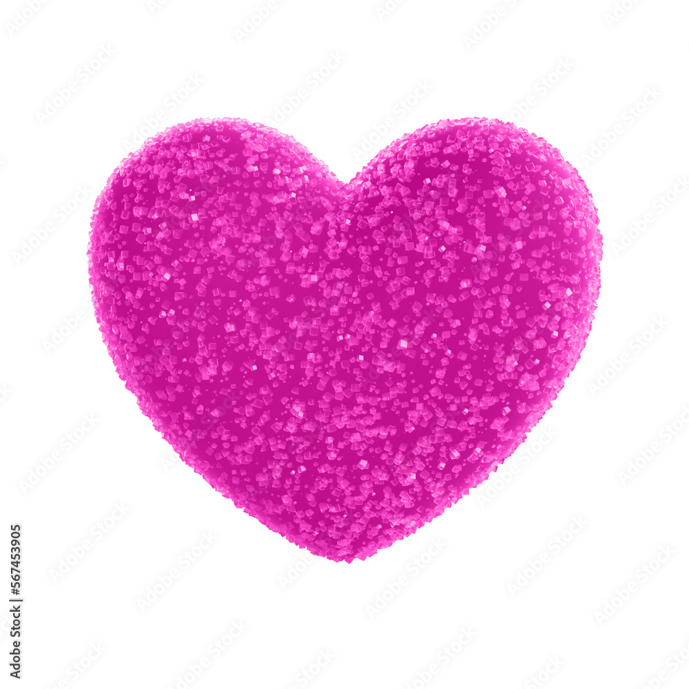 Sugar coated pink heart 3d
