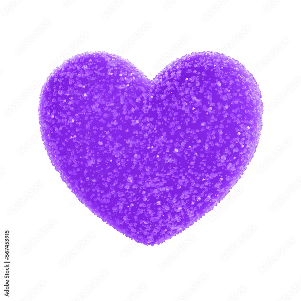 Sugar coated purple heart 3d
