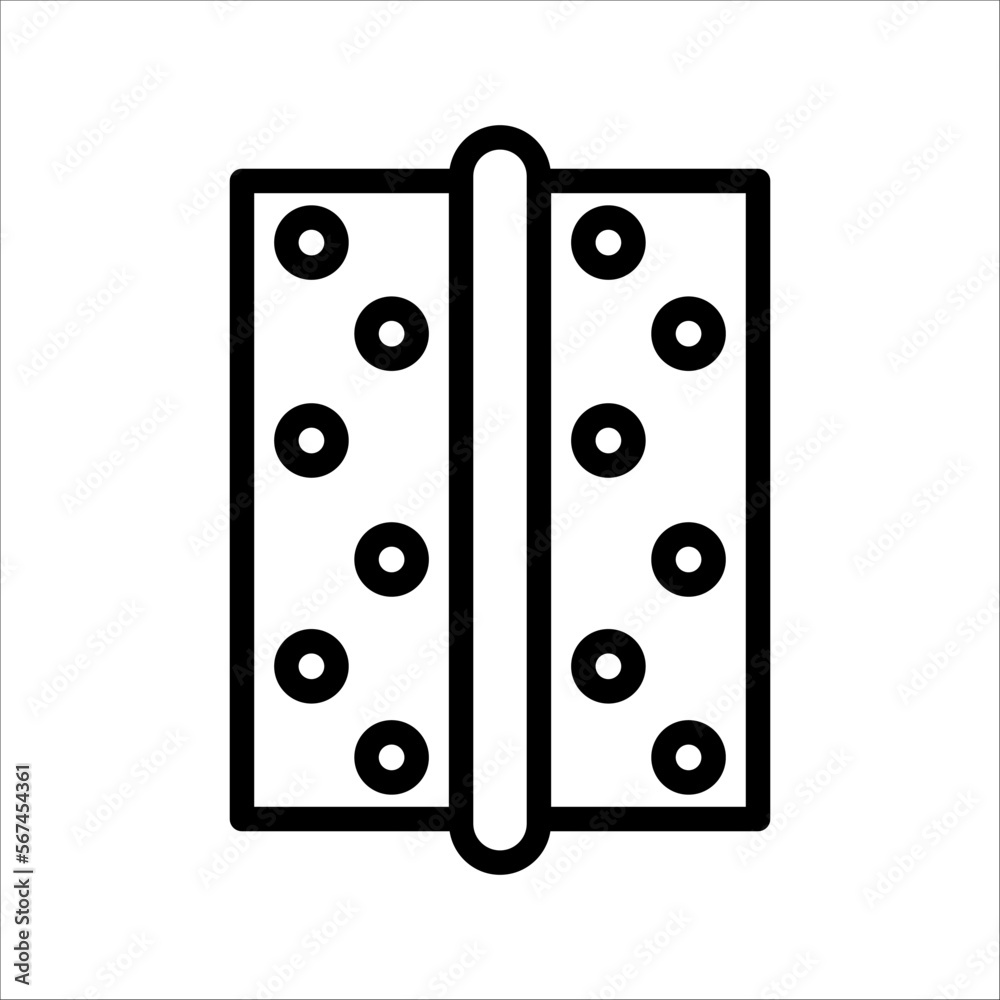 Trendy flat design door hinge icon, on white background. Trendy flat design door hinge icon, on white background.