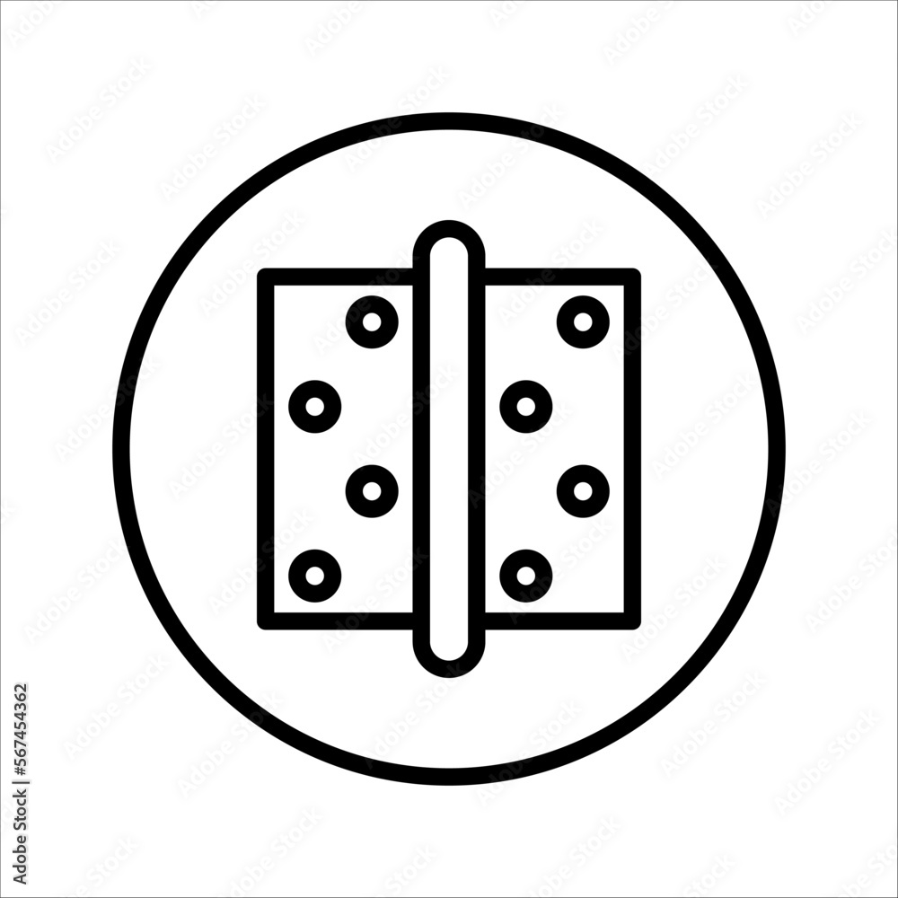 Trendy flat design door hinge icon, on white background. Trendy flat design door hinge icon, on white background.