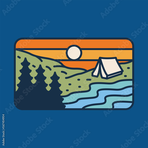 Camping and quiet nature graphic illustration vector art t-shirt design