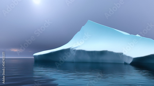 large iceberg floating in the polar sea, Generative AI