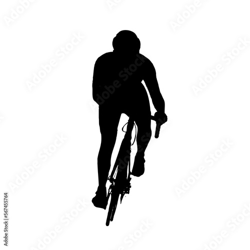 silhouette of person riding bicycle with transparent background