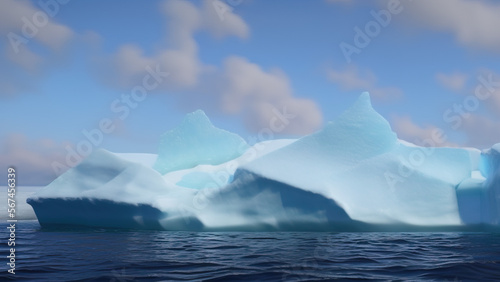 large iceberg floating in the polar sea, Generative AI © Francisco