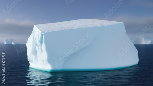 large iceberg floating in the polar sea, Generative AI