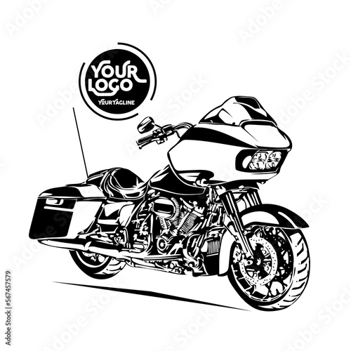 American big motorcycle silhouette vector illustration