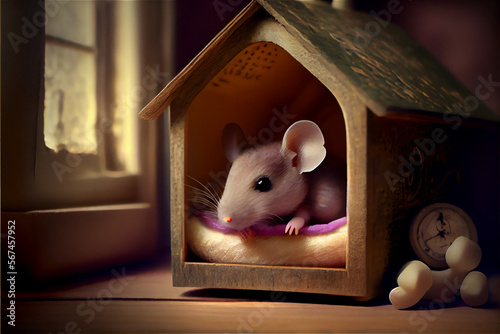 Adorable little mouse in a ...