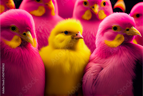 Pop fluffy chicken in brigh...
