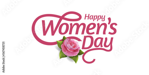 International Women's Day March 8 Celebration Simple Typography Isolated Illustration