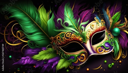 Wallpaper Mural Carnaval Mardi Gras celebration Wallpaper illustration generative ai Torontodigital.ca