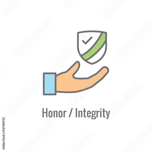 Core Values icon with value driven icon describing part of core values