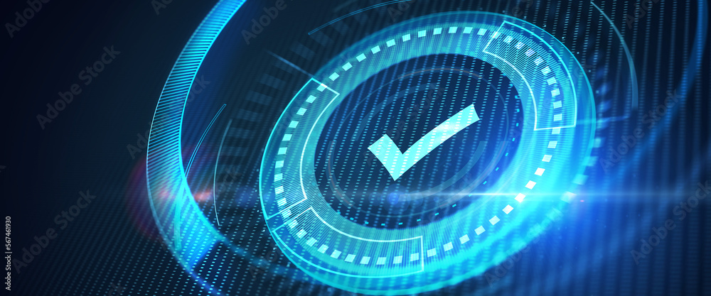 Standard quality control. Certification. Business, technology, internet and networking concept. 3d illustration Standard quality control. Certification. Business, technology, internet and networking concept. 3d illustration