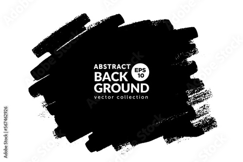 Vector hand big drawn brush stroke, stain for backdrops. Monochrome design element. One color monochrome artistic hand drawn background.