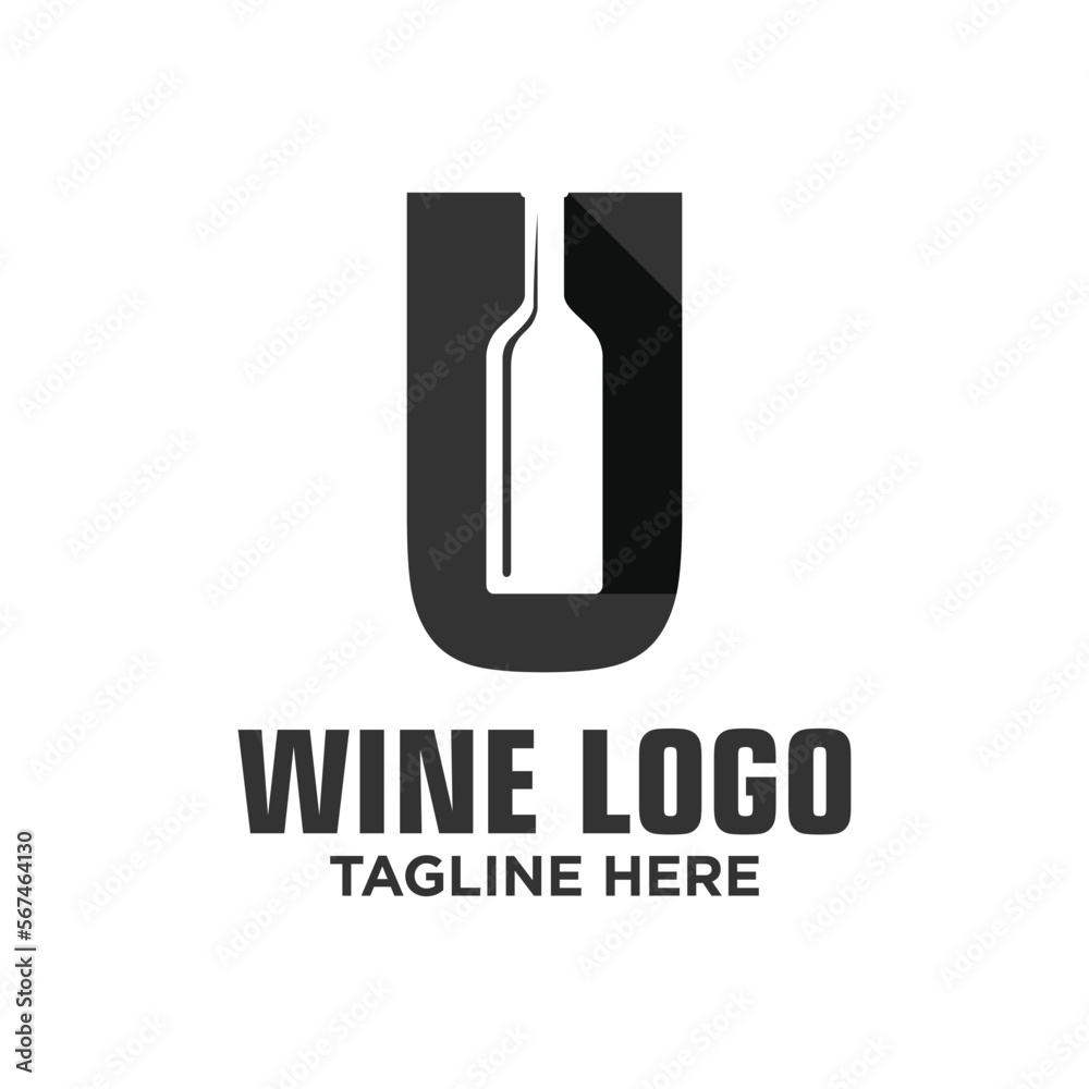 Letter U Wine Logo Design Template Inspiration, Vector Illustration. Letter U Wine Logo Design Template Inspiration, Vector Illustration.