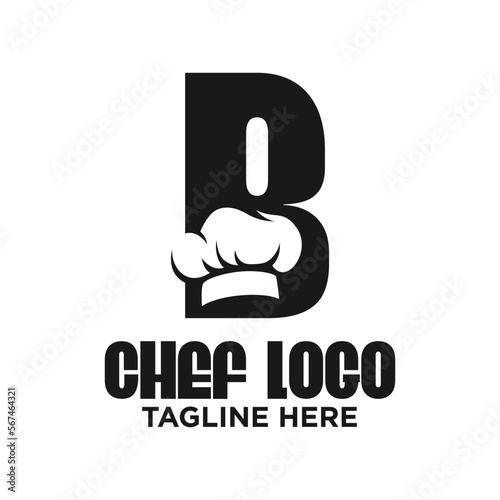 Letter B Chef Logo Design Template Inspiration, Vector Illustration.