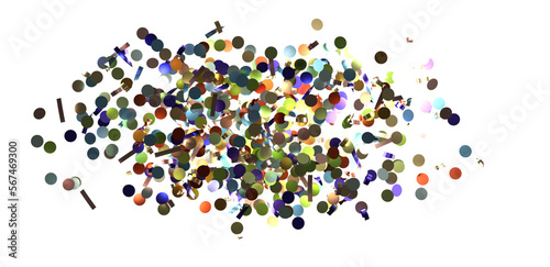 confetti png. Gold confetti falls from the sky.