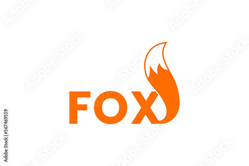 Orange fox tail vector logo templet