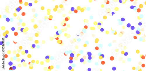  Colorful assorted confetti with serpentine on white