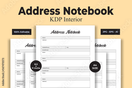 Address Notebook KDP Interior Low and No Content Book