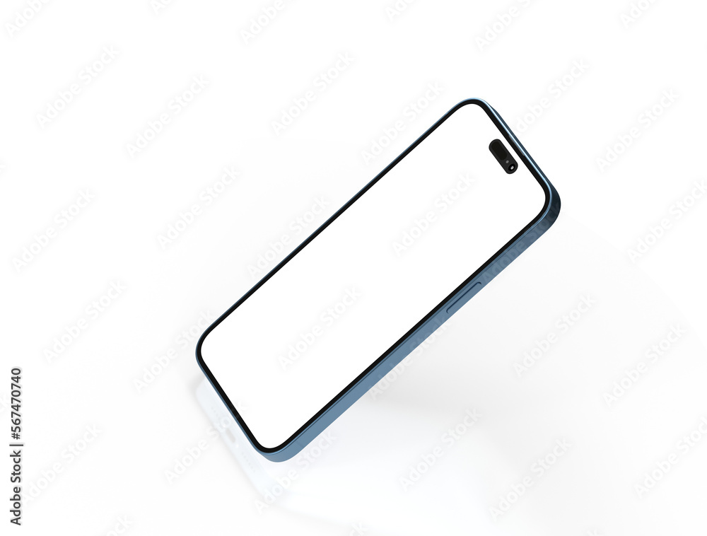 All-screen smartphone mockup isolated 3d All-screen smartphone mockup isolated 3d
