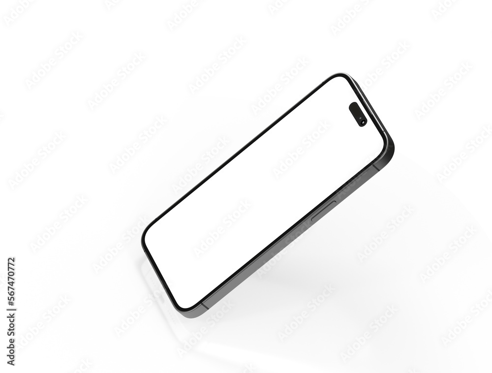 All-screen smartphone mockup isolated 3d All-screen smartphone mockup isolated 3d
