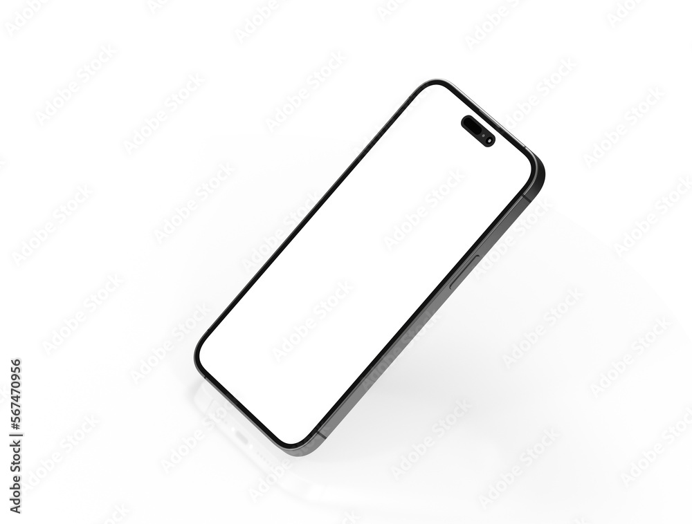 All-screen smartphone mockup isolated 3d All-screen smartphone mockup isolated 3d