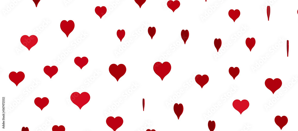 realistic isolated heart confetti on the transparent background for decoration and covering.