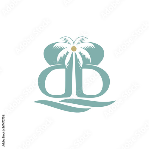 bb letters,palm,logo designs,vector,icon,illustration,silhouette,line art,monogram