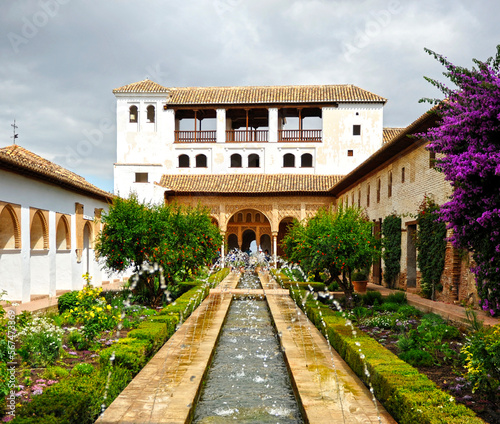 Generalife Palace in the Alhambra of Granada, Andalusia, Spain. World Heritage by Unesco
