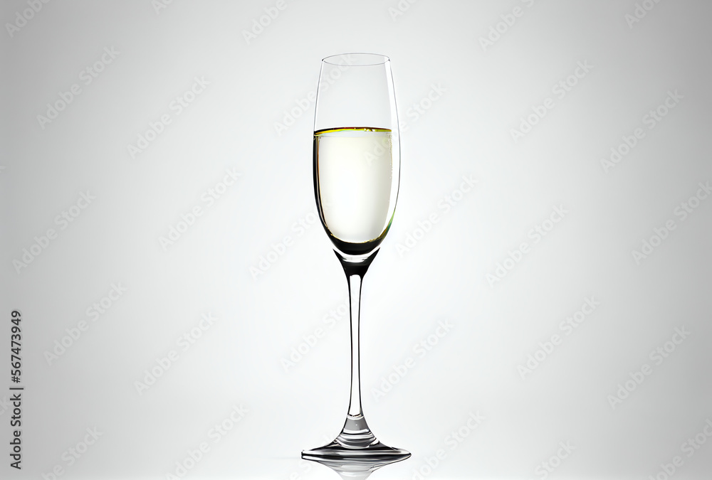 champagne glass on white, isolated, generative ai champagne glass on white, isolated, generative ai