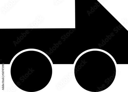 Stylized Simple Toy Truck Car Sign Icon. Vector Image.