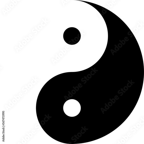 Yin and Yang Symbol Icon. Vector Image.