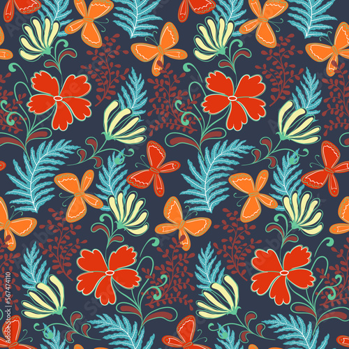 Butterfly garden and flowers