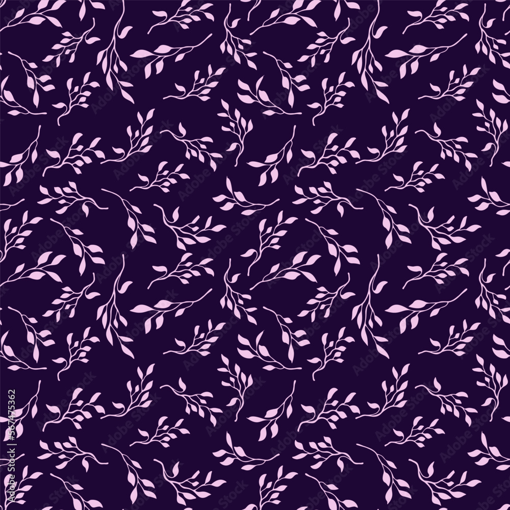 Floral branch leaves seamless pattern, simple design for fabric textile Floral branch leaves seamless pattern, simple design for fabric textile