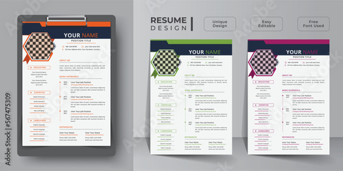 Minimalist resume or cv template with business Job, cover letters, and job applications