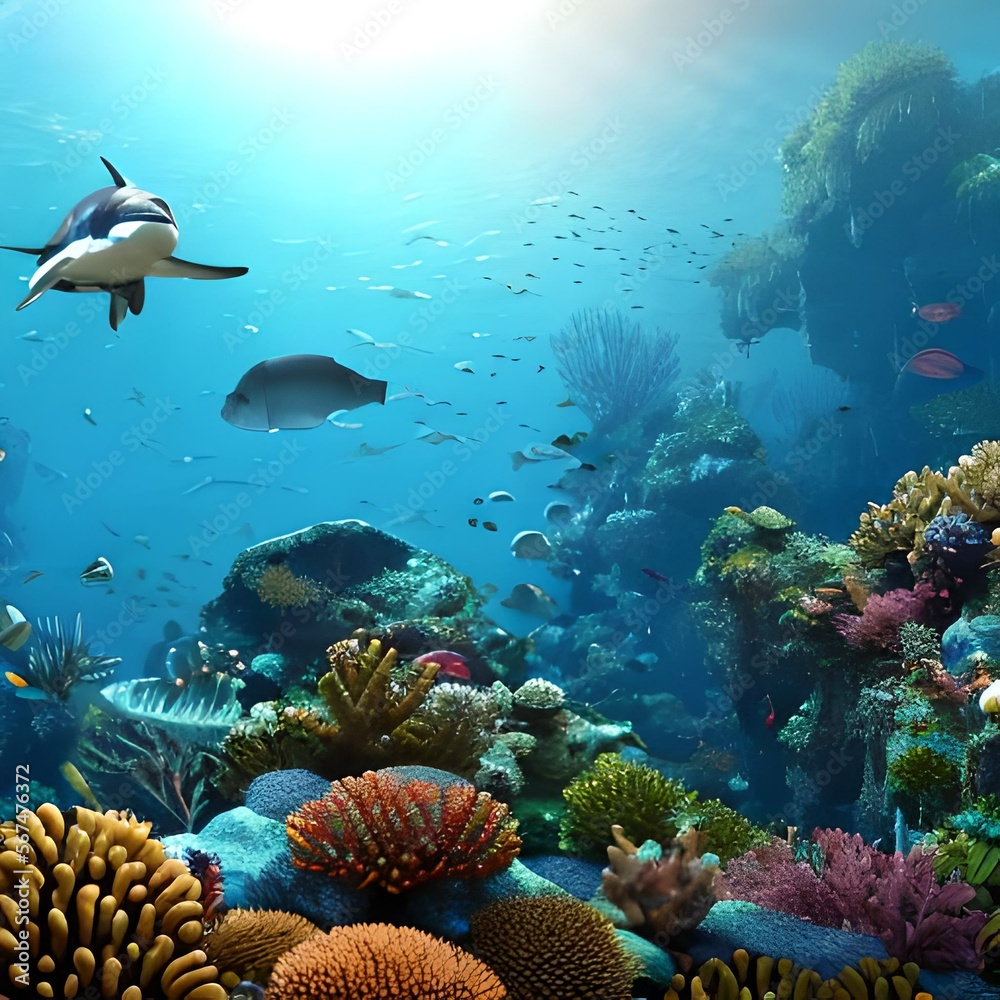 Obraz premium coral reef and fish