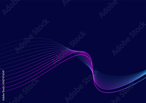 Dark abstract wave line modern background. Gradient wave line technology futuristic 