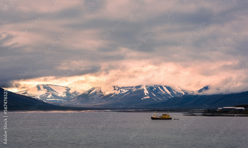 Scenic View of Longyearbyen, Norway