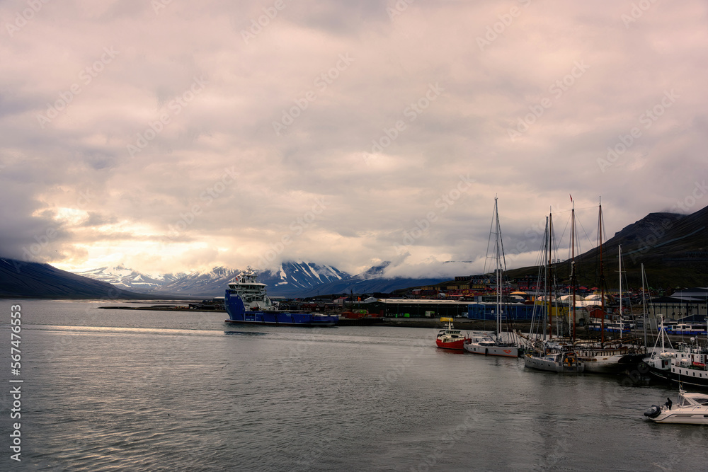 Scenic View of Longyearbyen, Norway