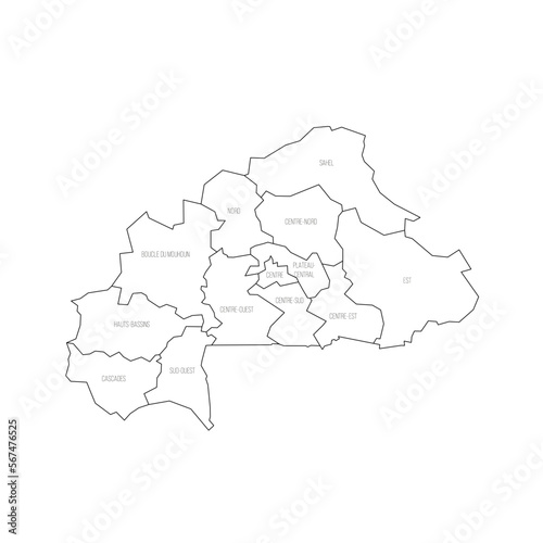 Wallpaper Mural Burkina Faso political map of administrative divisions Torontodigital.ca